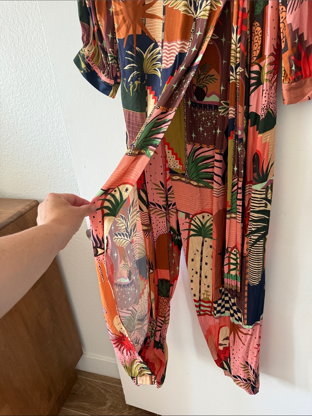 FARM Rio Pink Multi Mystical 🍃Print Jumpsuit - Picture 6 of 15